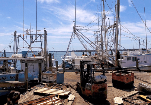 working docks and boats at cortez fishing village