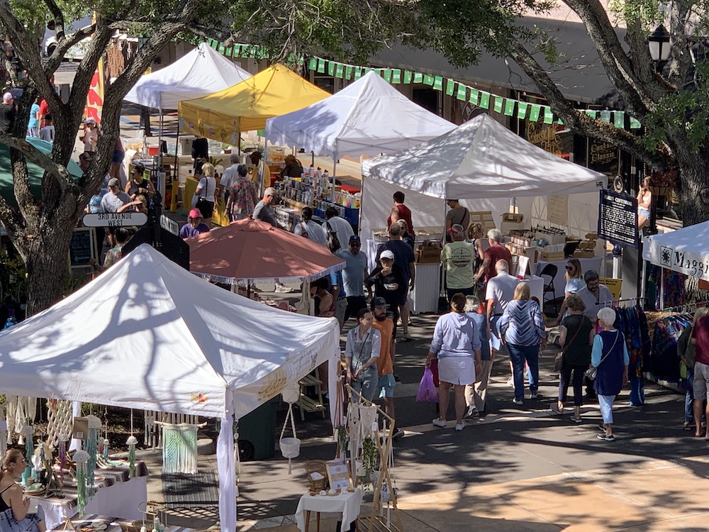 Picture of vendor tents on Old Main Street.