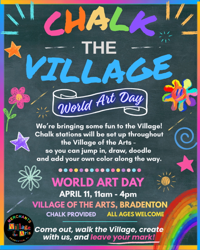 Chalk the Village, World Art Day 2026 - Village of the Arts