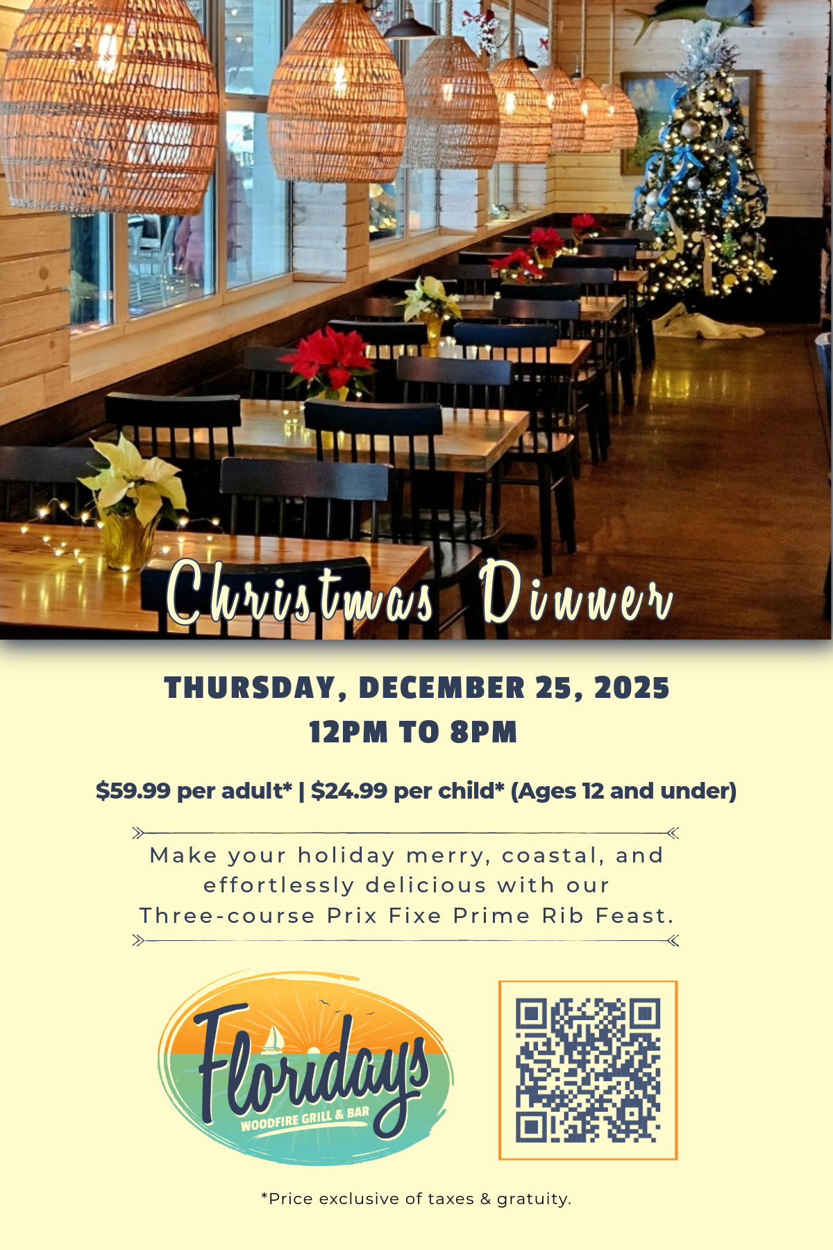 Floridays 2025 Christmas dinner poster