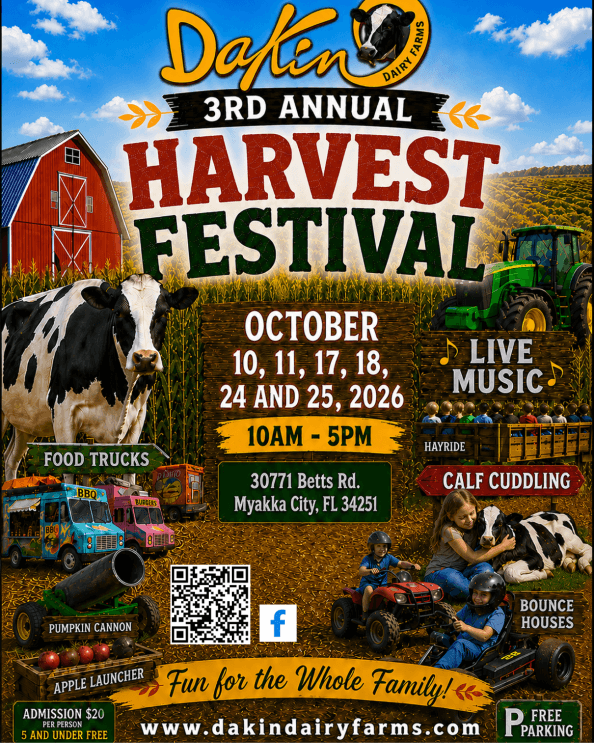 Dakin 3rd Annual Harvest Festival poster - 2026