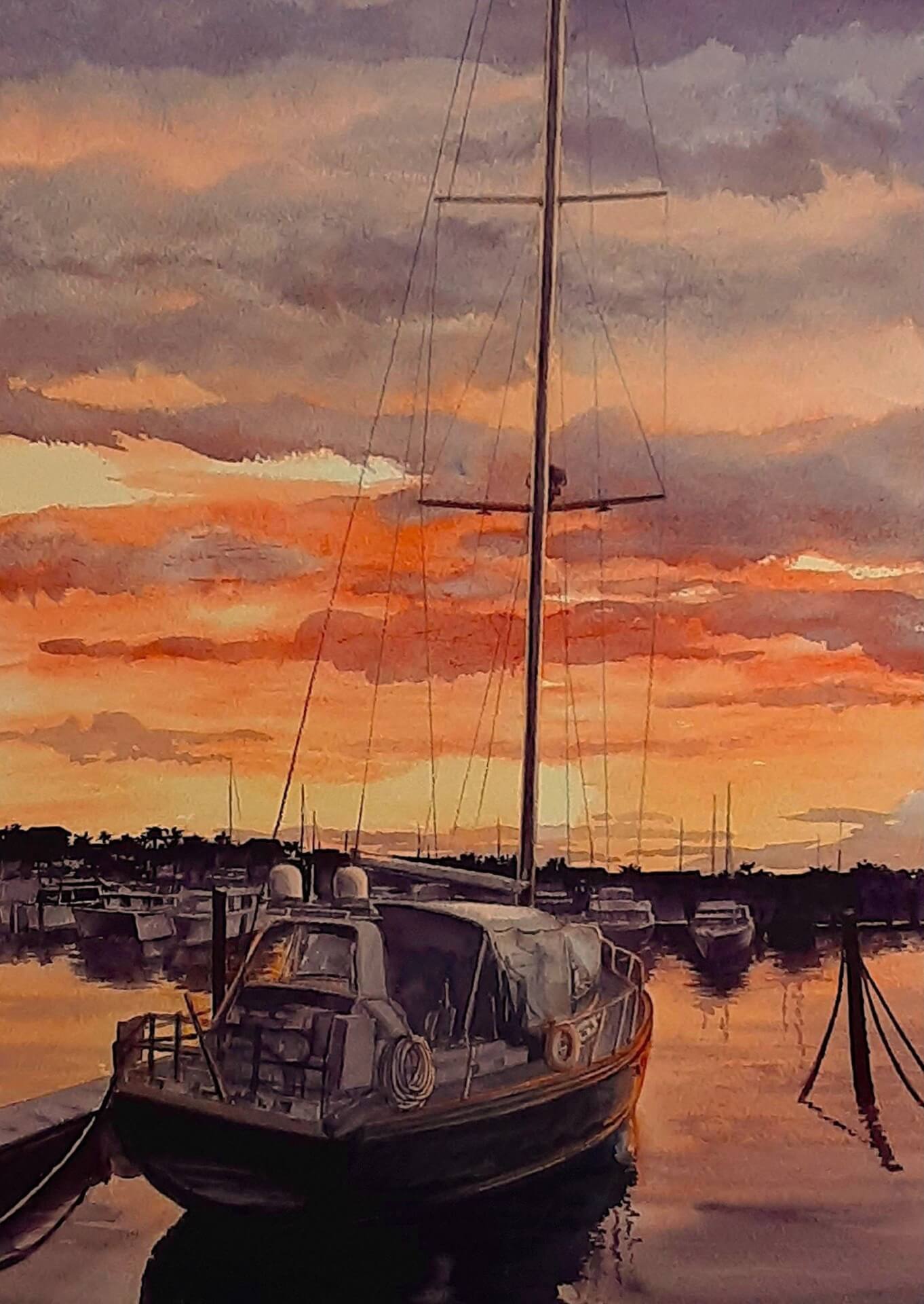 Marg Williamson sailboat painting - Island Studios and Gallery
