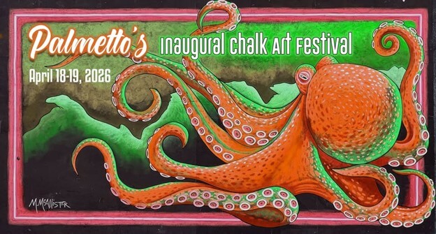 Palmetto's inaugural chalk art festival 2026 poster
