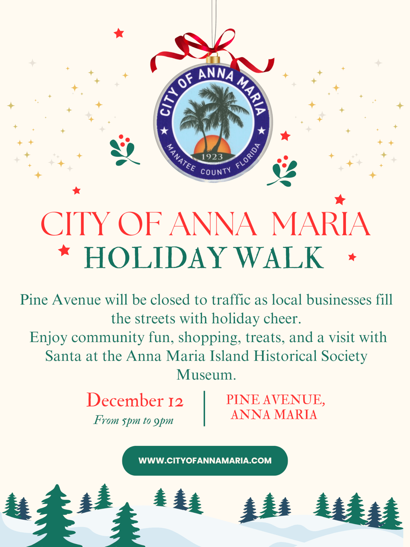 Anna Maria modern Christmas crafts workshop poster.