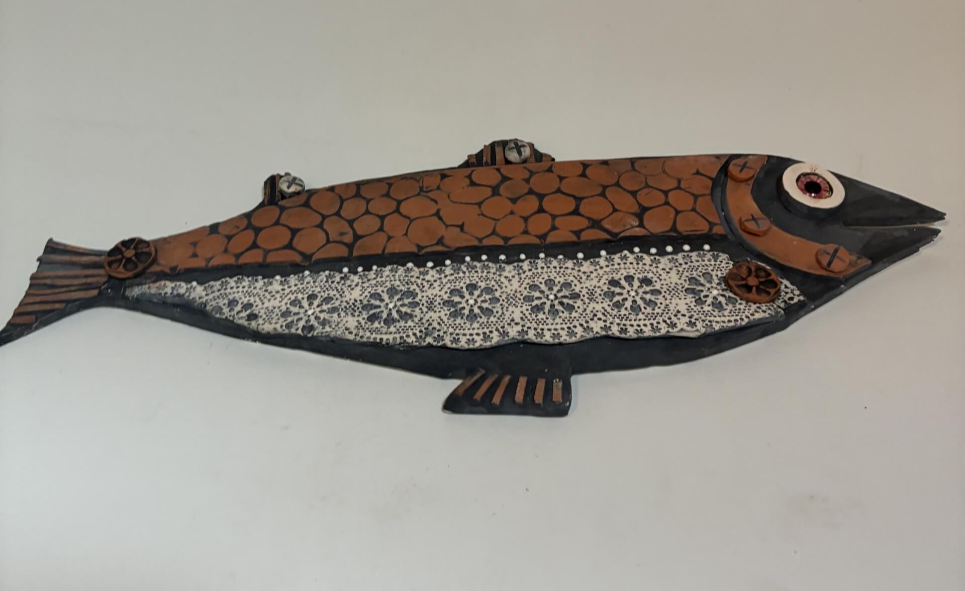 Clay artist Susan Swanson's Lace Fish