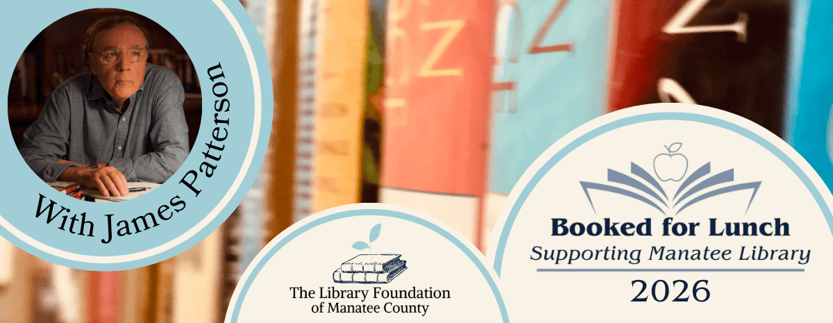 Second Annual Booked for Lunch poster - the Library Foundation of Manatee County
