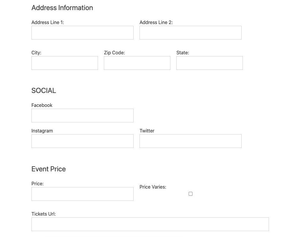 Submitting Events Submitting Events