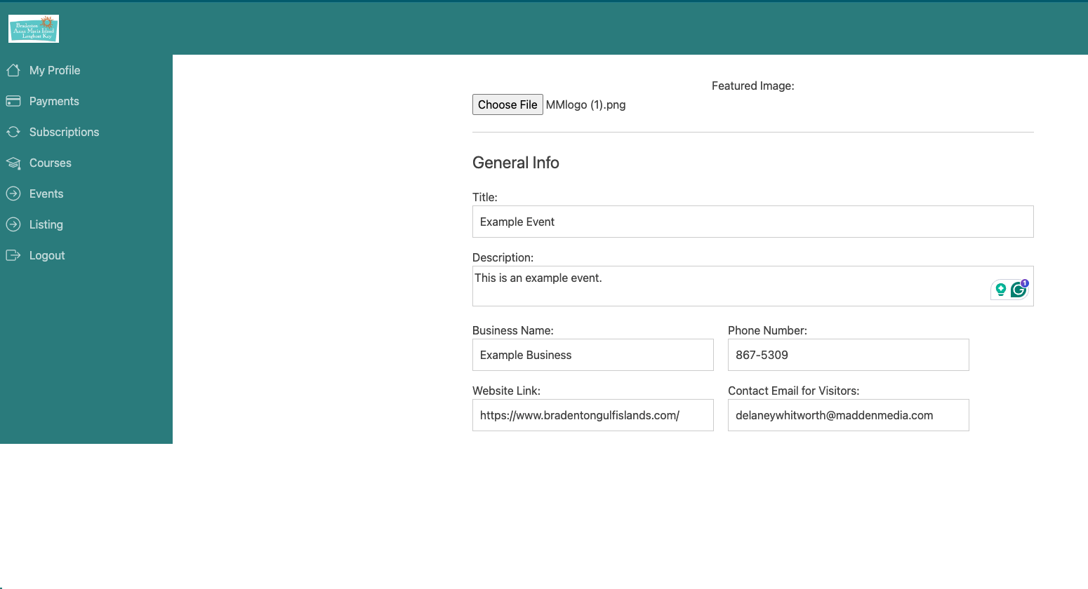 Submitting Events Submitting Events