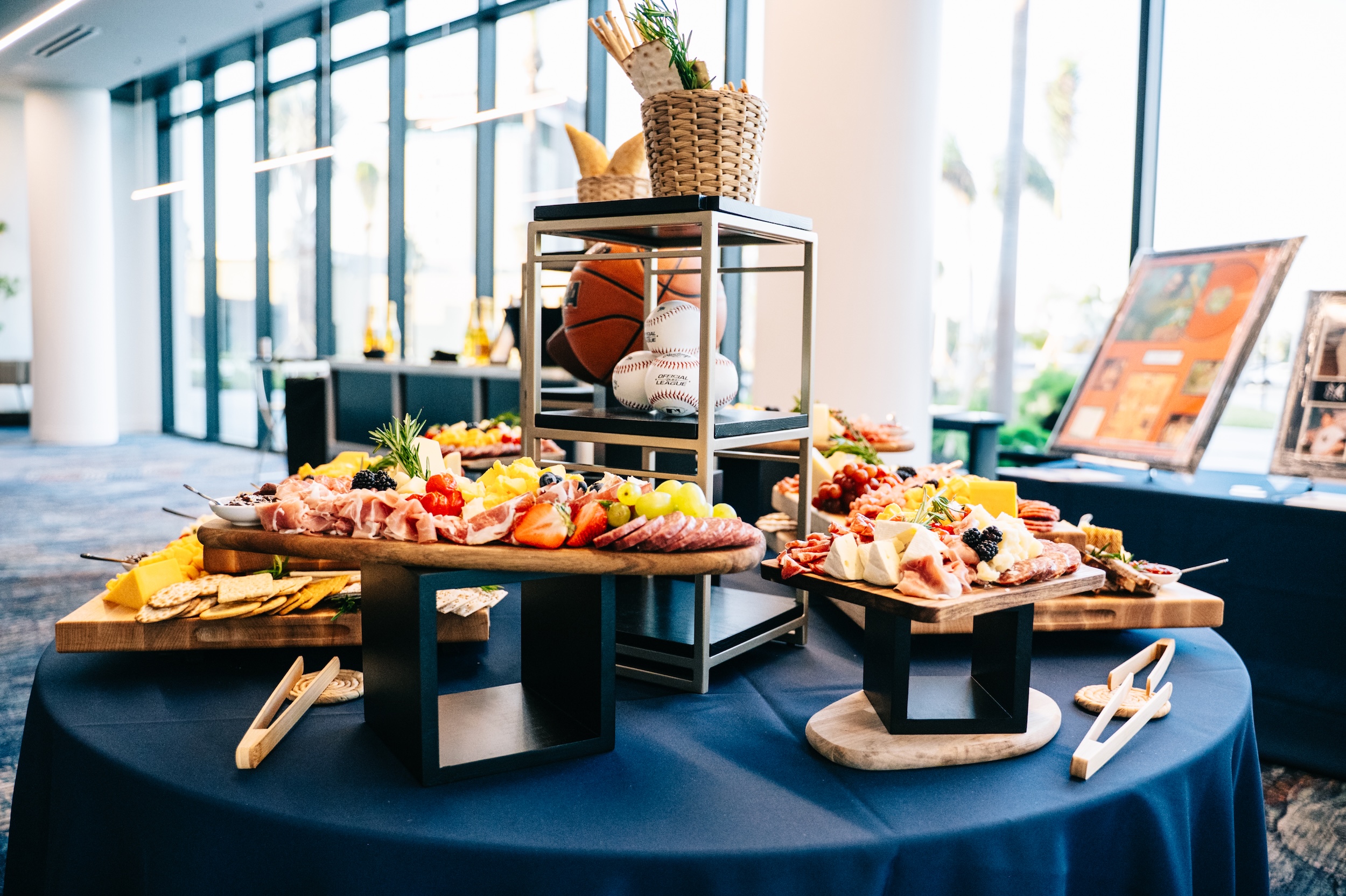 charcuterie table with a basketball theme 
